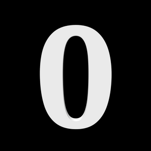 Dům číslo 0 - Noto Serif - výška 170 mm - hloubka 10 mm