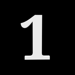 Dům číslo 1 - Noto Serif - výška 170 mm - hloubka 10 mm