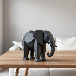 Moderní minimalistická low-poly socha slona